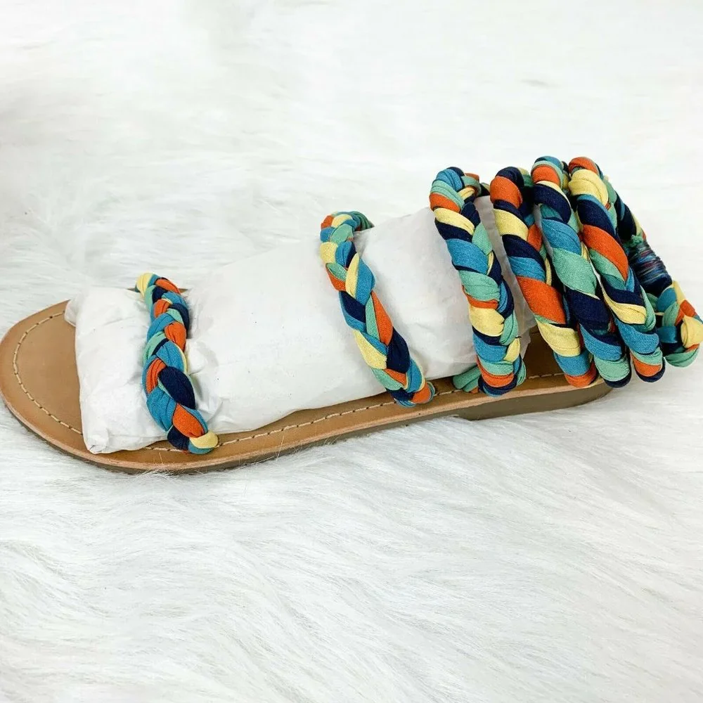 Free People Womens 37 Multi Braid Havana Gladiator - Picture 3 of 7